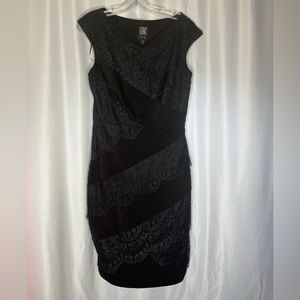 Sophisticated Jax Bodycon Dress Women Black Sleeveless Lined Lace Overlay Sz 10
